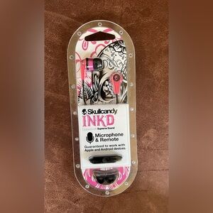 Skullcandy INKD Earbuds with Microphone - Black and Pink